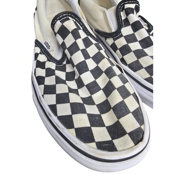 Vans Shoes - Vans Black & White Checkerboard Slip-On Shoes Size 6.5
